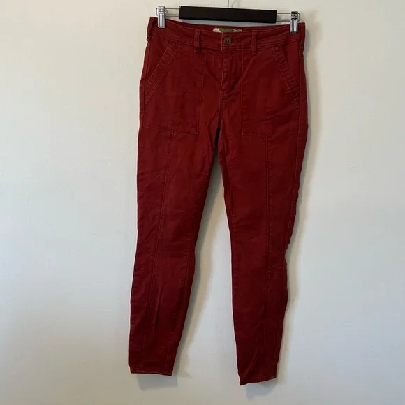 Anthropologie Maroon Cargo Skinny Jeans - Picture 2 of 12